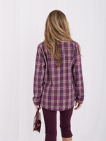 Lila Flanell Oversize-Hemd mit Kragen.