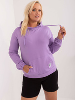 Hurtownia Fioletowa bluza plus size z kieszenią z przodu