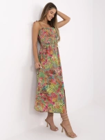 Khaki sukienka na wiązanych ramiączkach