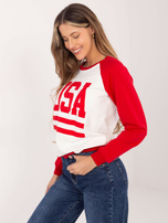 Biało-czerwona bluza z nadrukiem Samantha RUE PARIS