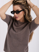 Fango Damen Basic Pullover mit kurzen Ärmeln.