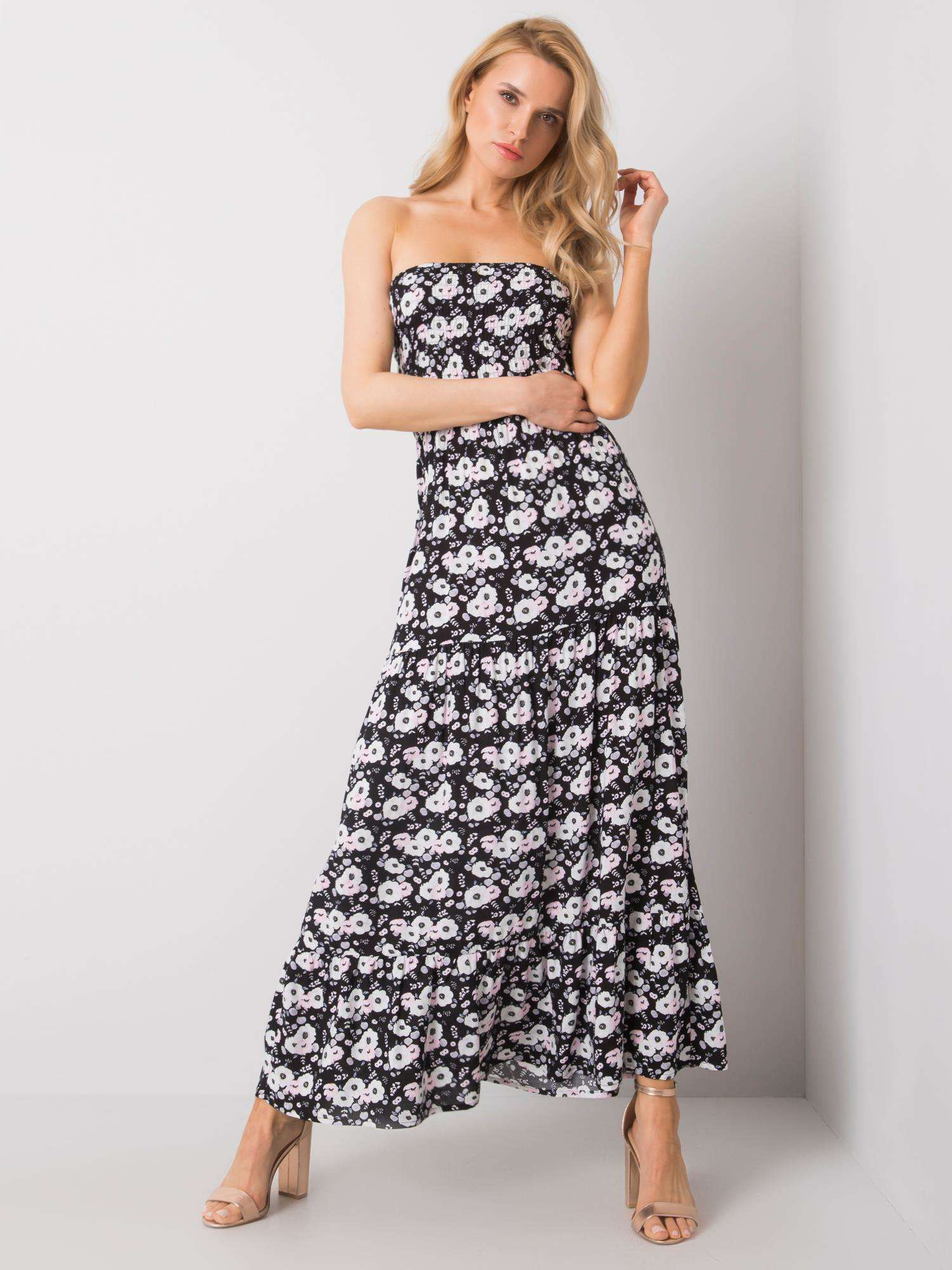 Schwarzes Kleid mit Blumen Nancey FRESH MADE.
