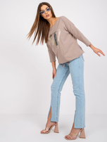 Ciemnobeżowa bawełniana bluzka damska Chicago 