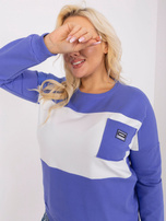 Hurt Brudnofioletowo-ecru bawełniana bluzka plus size