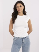 Ecru damski top w jednolitym kolorze