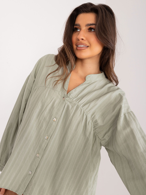 Hurt Khaki bawełniana koszula oversize z zapięciem na guziki