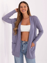 Jasnofioletowy kardigan z domieszką wiskozy 
