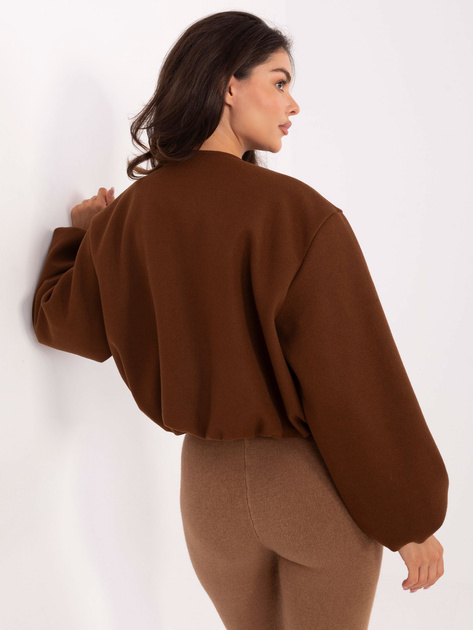 Brązowa kurtka z bufiastymi rękawami