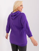 Hurt Ciemnofioletowa damska bluza plus size ze ściągaczami