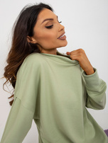 Hurt Pistacjowa luźna bluza bez kaptura z okrągłym dekoltem