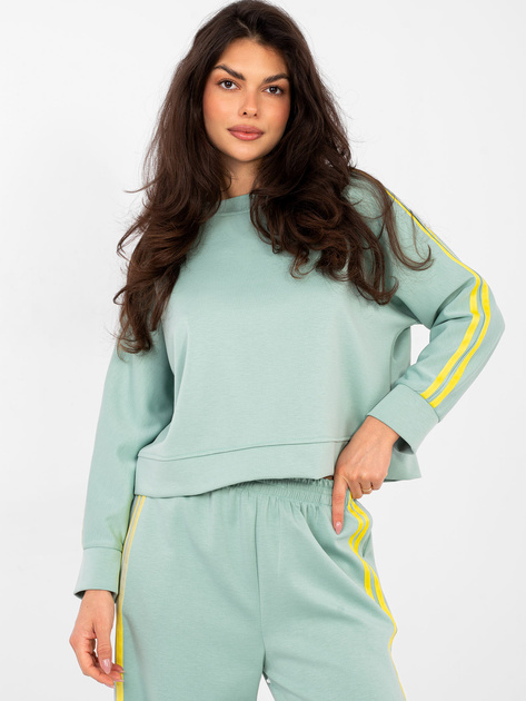 Pistacjowy komplet z szerokimi spodniami RUE PARIS