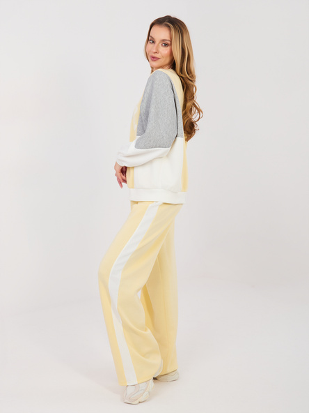 Jasnożółte dresowe spodnie wide leg RUE PARIS