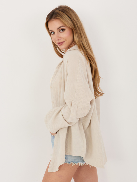 Beżowa bawełniana koszula z muślinu