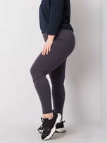 Grafitové legíny z bavlny plus size Phoebe.