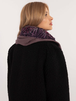 Hurt Fioletowy damski szal zdobiony perłami