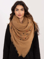 Hurtownia Camelowy damski szal z frędzlami 