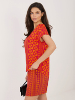 Pomarańczowa letnia bluzka we wzory SUBLEVEL