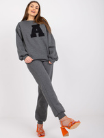 Ciemnoszary melanżowy komplet dresowy damski Edvige  