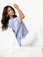 Biało-granatowa koszula z kokardą na plecach RUE PARIS