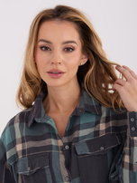 Jasnoszaro-niebieska damska koszula w kratę STITCH & SOUL 