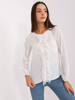 Hurt Ecru damska bluzka wizytowa z aplikacją