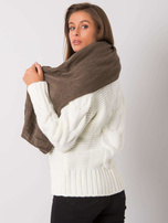 Ciemnobeżowy szalik z dzianiny