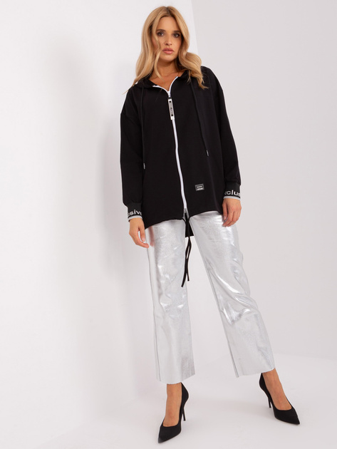 Hurtownia Czarna rozpinana bluza z kapturem