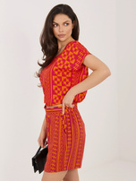 Pomarańczowe letnie szorty we wzory SUBLEVEL 