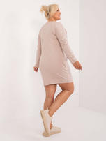 Didmeninė bežė suknelė iš medvilnės plus size.