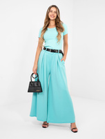 Miętowa pastelowa dopasowana bluzka basic RUE PARIS 