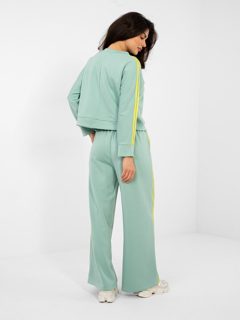Pistacjowy komplet z szerokimi spodniami RUE PARIS