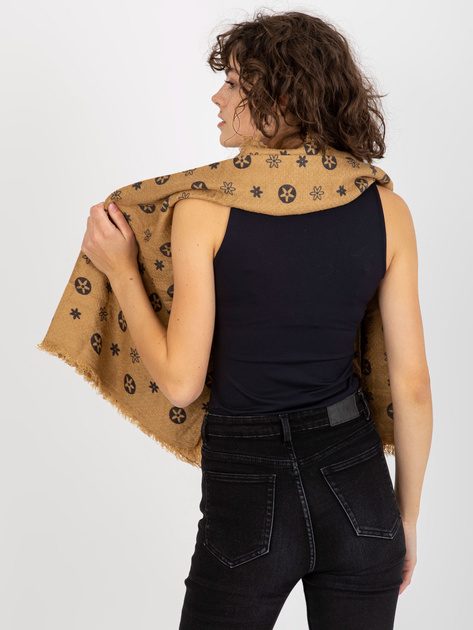 Hurtownia online Beżowy damski szal we wzory