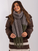Hurtownia Khaki-fioletowy damski dzianinowy szal zimowy