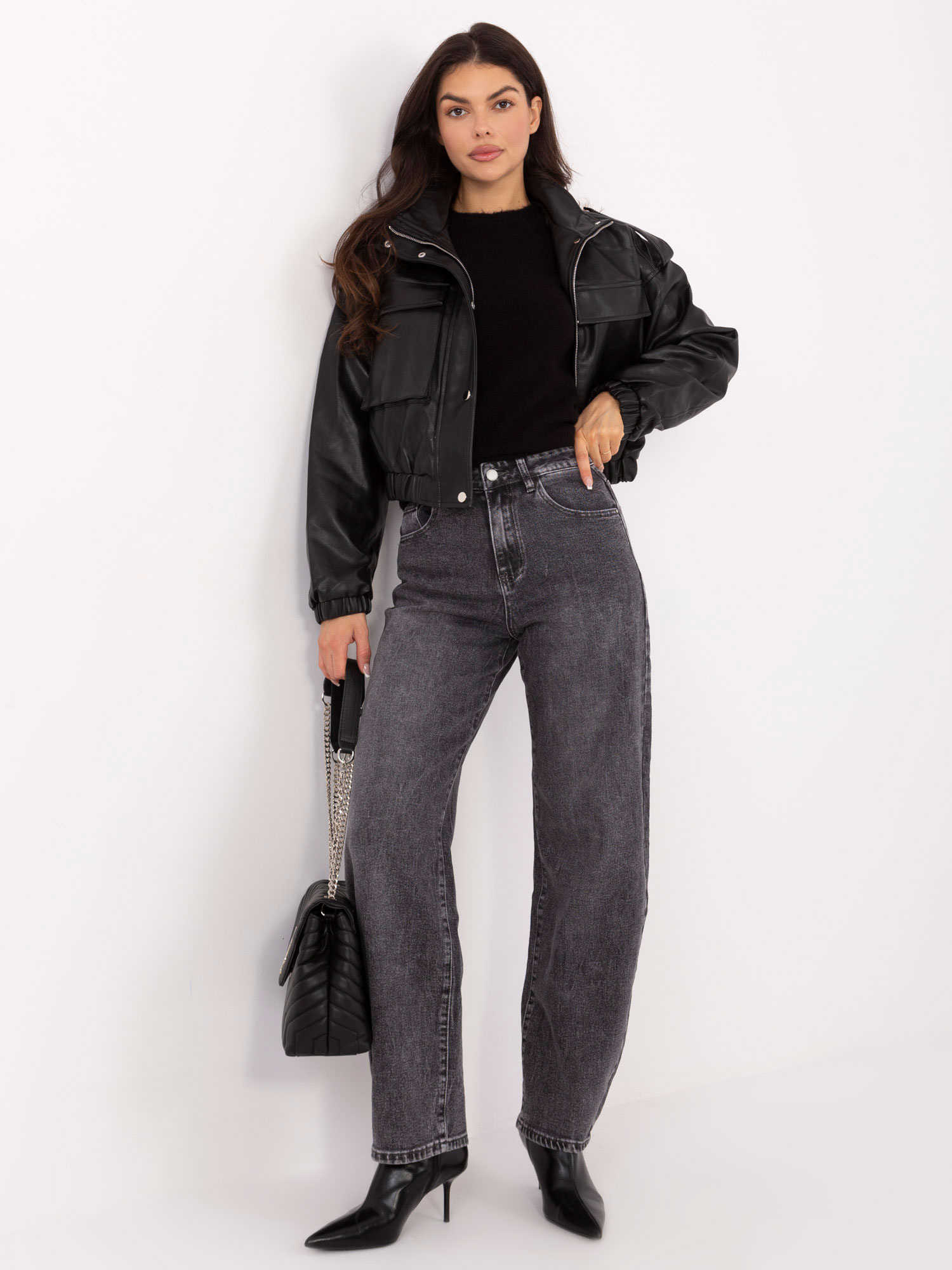 Spodnie jeans ciemny szary