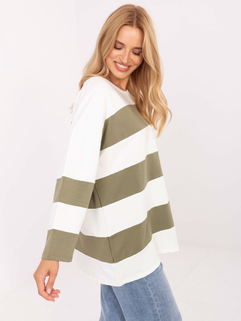 Ecru-khaki długa bluzka oversize