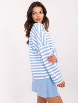 Hurtownia Niebiesko-biała bluza oversize w paski