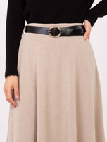 Jasnobeżowa rozkloszowana spódnica z dzianiny RUE PARIS