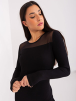 Hurt BASIC FEEL GOOD Czarna dopasowana sukienka prążkowana