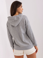 Hurtownia Szara damska bluza kangurka z napisem  