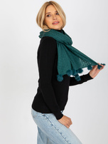 Hurtownia Morski ażurowy szal z pomponami