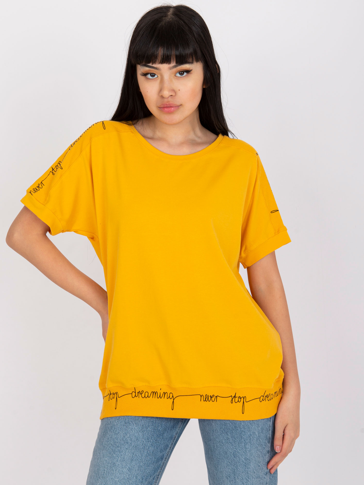 Light Orange Cotton Casual Blouse  