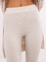 Hurt Jasnobeżowy melanżowy komplet basic z legginsami