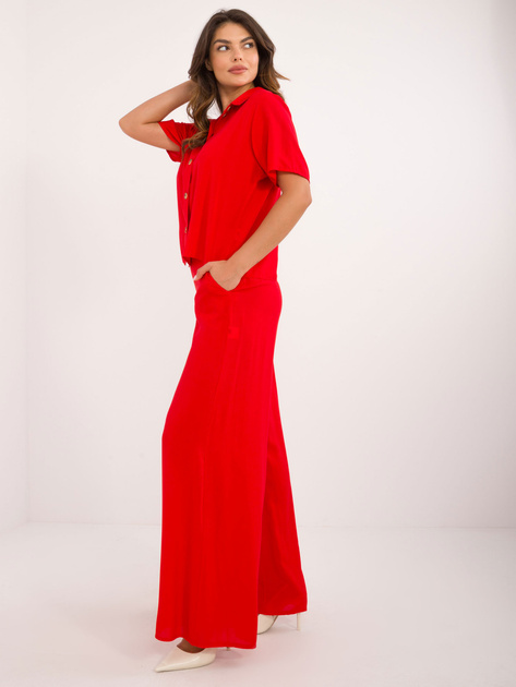 Hurt Czerwony damski komplet letni z krótkim rękawem