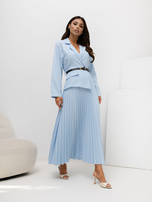 Jasnoniebieska elegancka sukienka z plisowanym dołem RUE PARIS