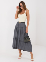 Granatowa letnia spódnica z falbaną 