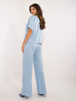 Hurt Jasnoniebieski połyskujący komplet elegancki z koszulą