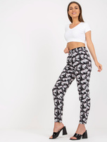 Czarne lekkie spodnie z materiału w kwiaty SUBLEVEL
