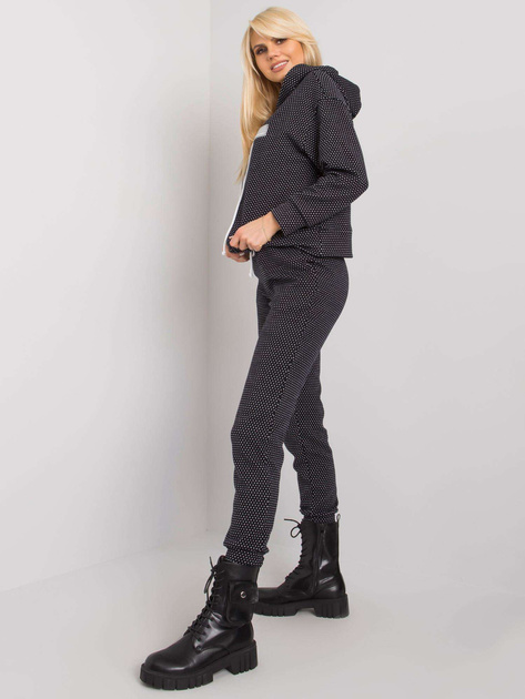 Czarny komplet dzianinowy z kapturem Blake