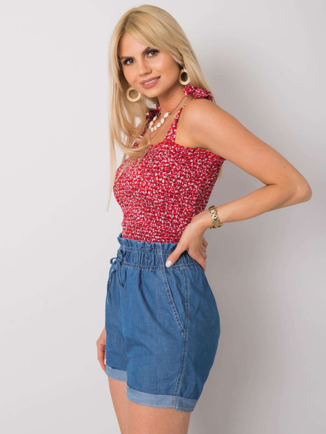 Czerwony top w kwiaty Thalia RUE PARIS