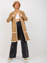 Hurt Ciemnobeżowy damski kardigan oversize RUE PARIS 